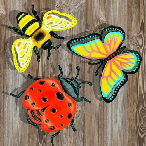 3pcs metal insect wall - insect, art