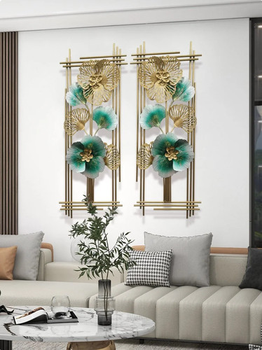 Gold floral metal - wall, art