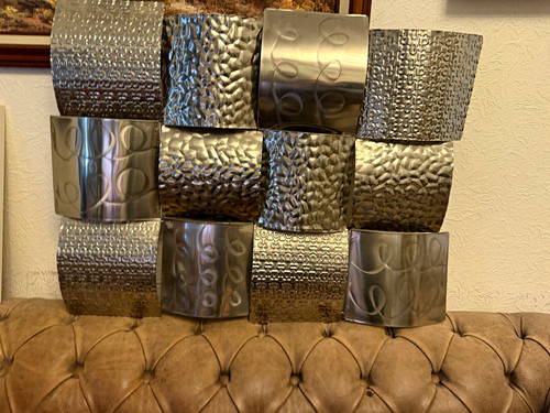 Large modern silver metal - large,