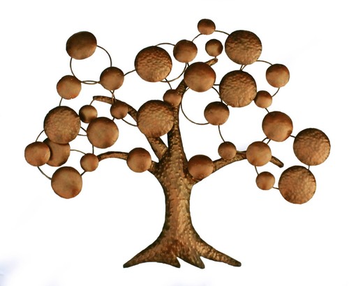 Large copper metal wall art - large,