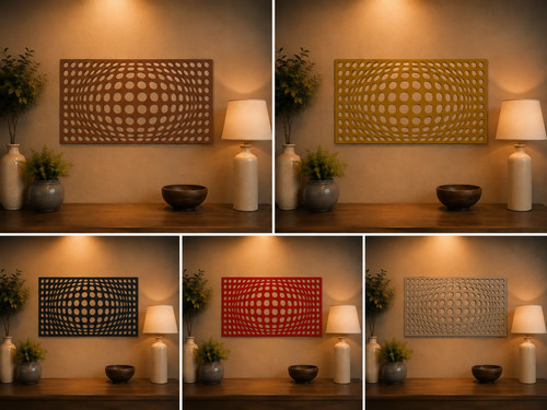 Optical illusion metal wall - optical,