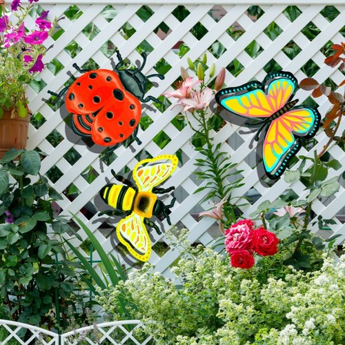 3pcs metal insect - metal, wall
