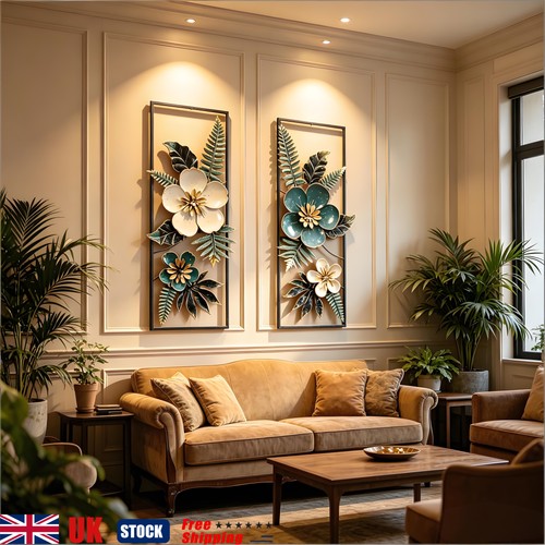 Metal wall art flower - 3d,