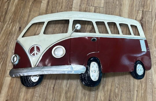 Metal camper van wall art - van,