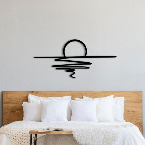 Sunset metal wall - art, black