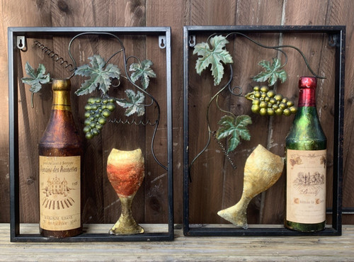 Metal wall art - wall, wine