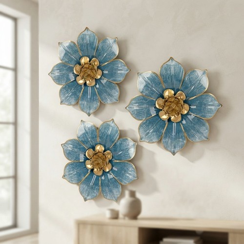 Piece metal flowers wall - metal,