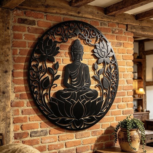 Buddha lotus flower - lotus, metal