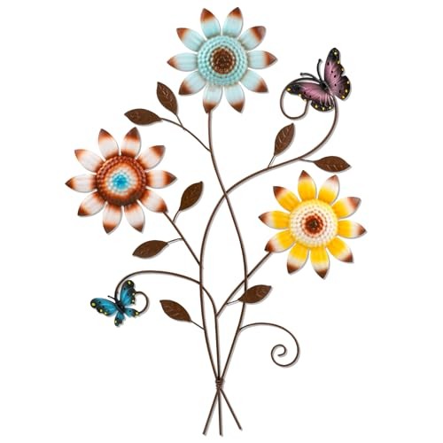 Metal sunflower wall - sunflower, decor