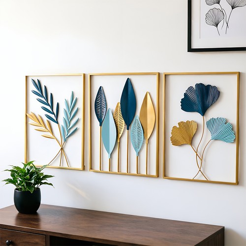 3pcs metal tree leaf - metal,