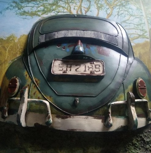 Picture vintage metal wall - 3d,