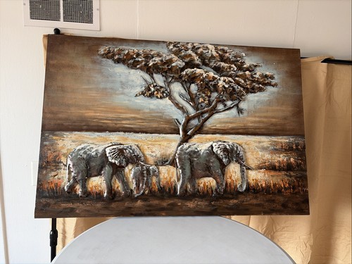 Elephants metal wall art - elephants,